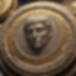 Close-up view of a Casascius coin showcasing intricate details