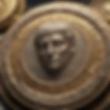 Intricate Details of Casascius Coin Close-up view of a Casascius coin showcasing intricate details