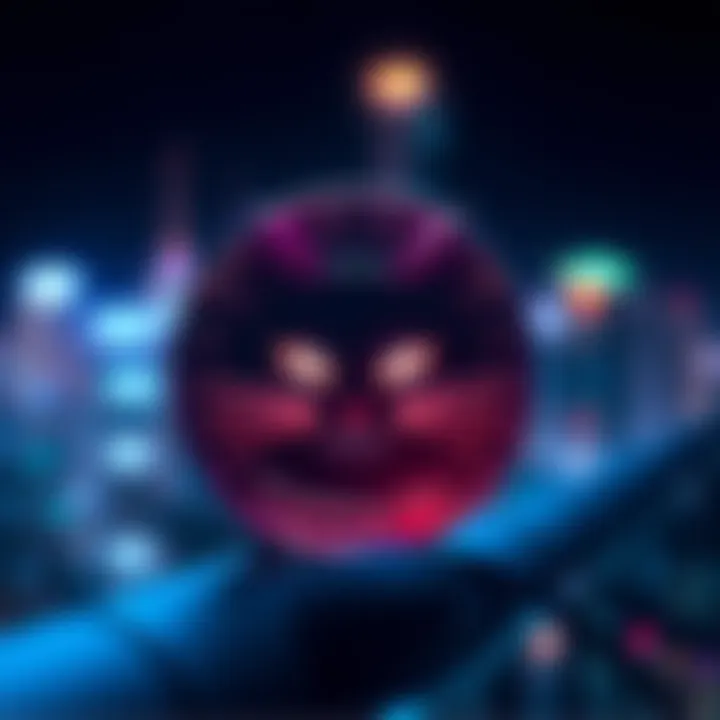 Catgirl Coin Symbol in Digital Realm Symbol of Catgirl Coin in a digital landscape