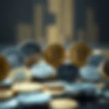 Conceptual visualization of various crypto tokens