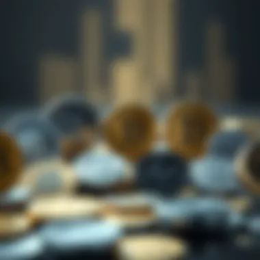 Diverse Crypto Tokens Represented Conceptual visualization of various crypto tokens