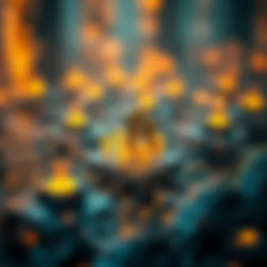 Visual depiction of decentralized applications thriving on a smart chain infrastructure.