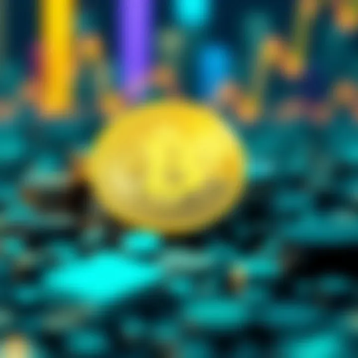 Conceptual illustration of cryptocurrency investment