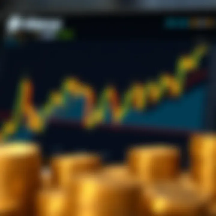 Graph showing market trends in cryptocurrency