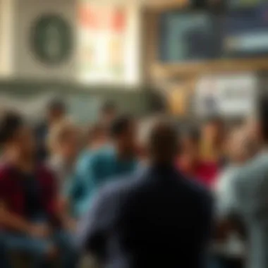 Community Discussion on Cryptocurrency Impact Community gathering discussing the impact of cryptocurrency