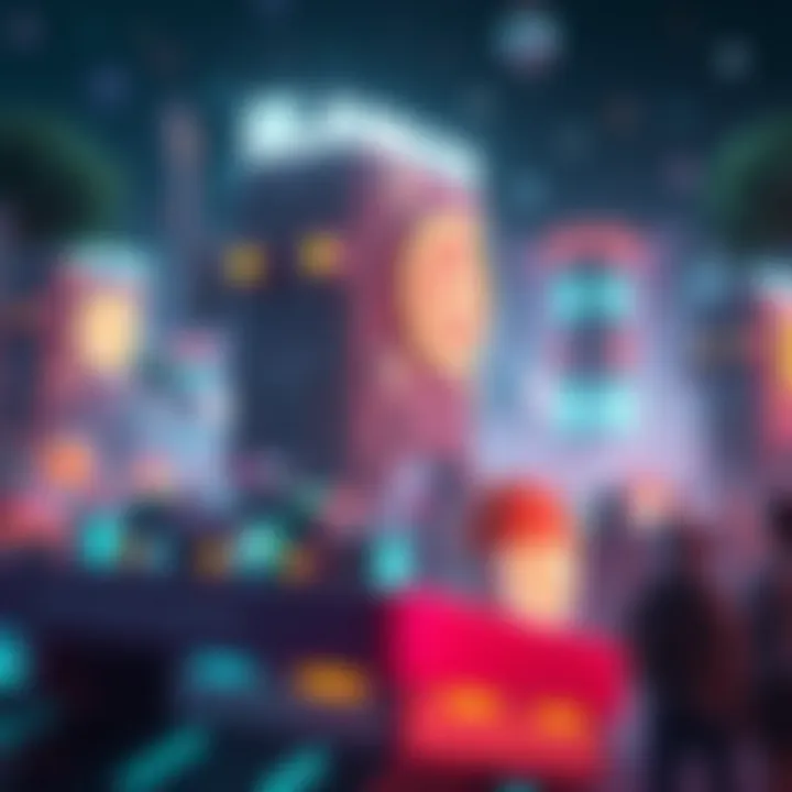 Concept art depicting the Blankos Block Party ecosystem