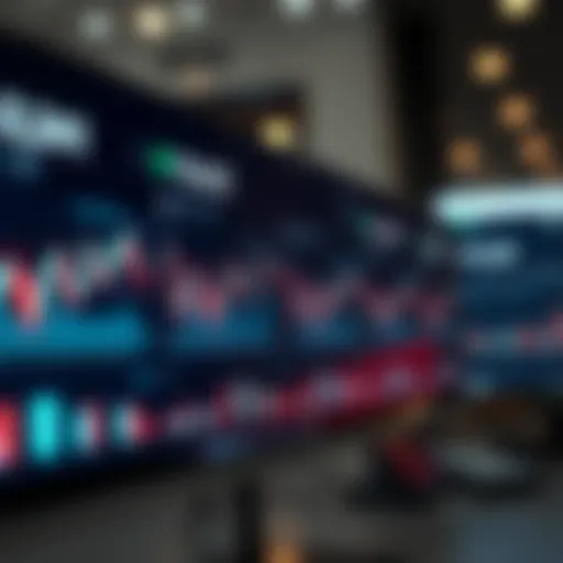 A digital screen displaying cryptocurrency market trends and analytics.