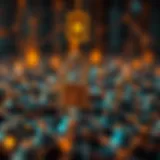 Visual representation of encrypted blockchain technology