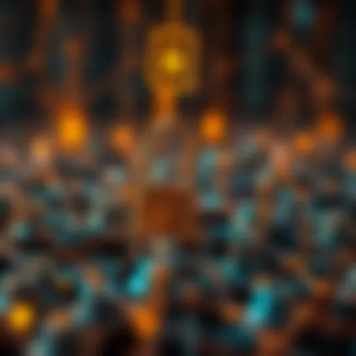 Visual representation of encrypted blockchain technology