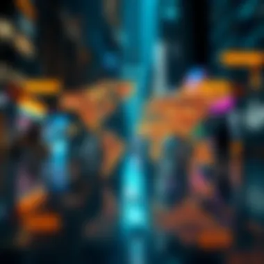 A futuristic depiction of financial transactions influenced by geography