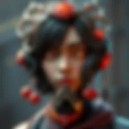 An intricate digital avatar design showcasing unique artistic styles.