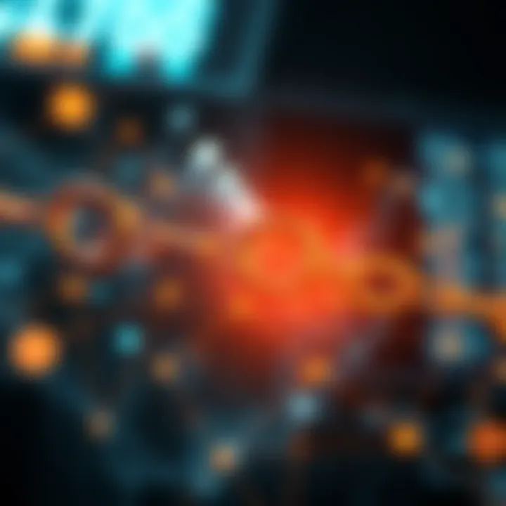 A conceptual illustration of smart chains connecting various blockchain networks.