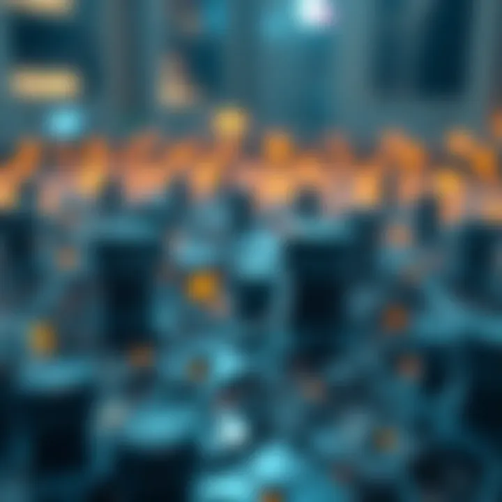 Diagram showcasing the role of nodes in blockchain technology