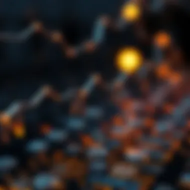 A detailed view of a blockchain illustrating NFT transactions