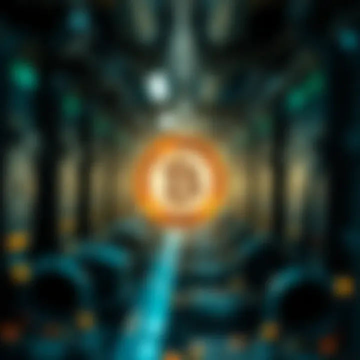 Visual representation of blockchain technology in helium mining