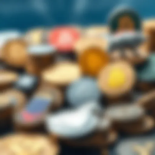 Diverse Non-Fungible Tokens Displayed Illustration of various NFTs in a digital gallery