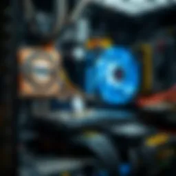 Cryptocurrency mining rig showcasing advanced hardware