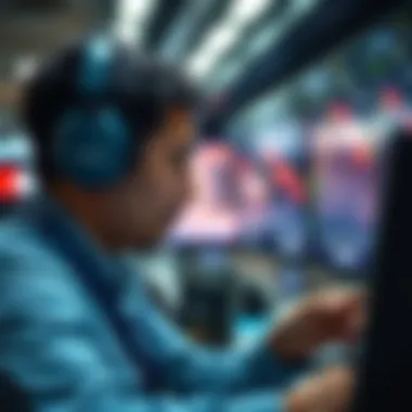 Trader Analyzing Market Trends A focused trader analyzing market trends