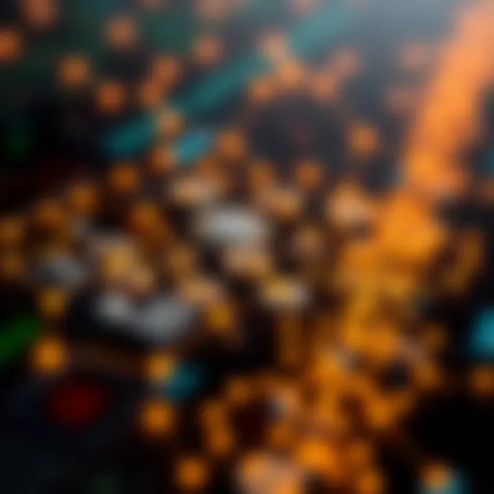 Blockchain technology representation with nodes and connections