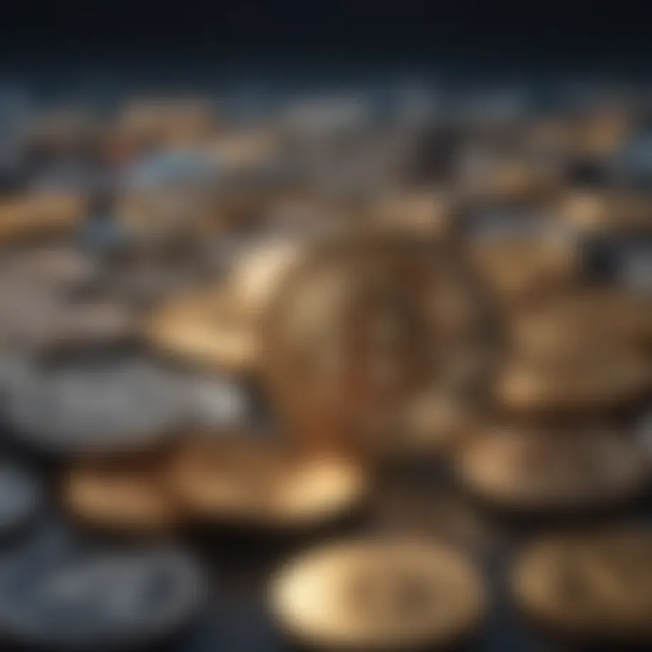 Visual representation of various cryptocurrencies