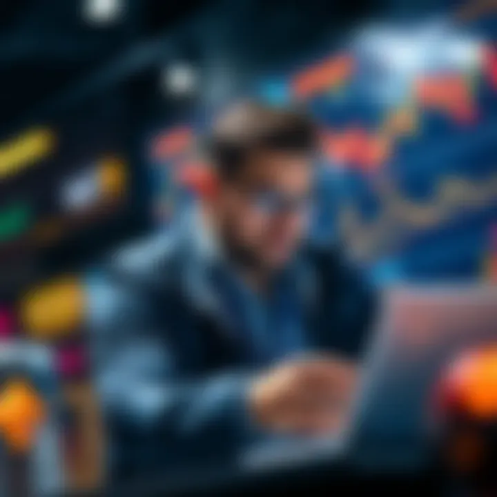 Investor analyzing cryptocurrency market trends