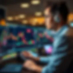 A trader analyzing real-time market data on multiple screens