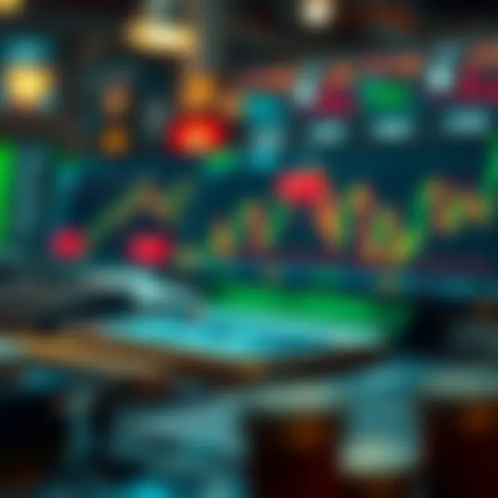 Illustration of digital platforms for cryptocurrency trading