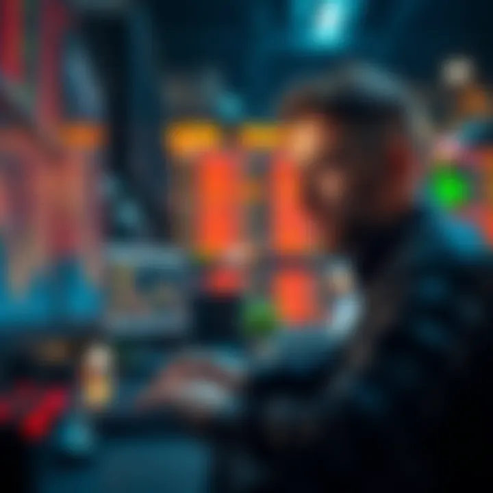 Trader analyzing crypto trends on a computer