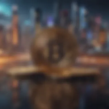 A futuristic depiction of the cryptocurrency ecosystem