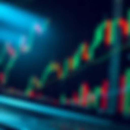 Detailed view of a candlestick chart highlighting price movements