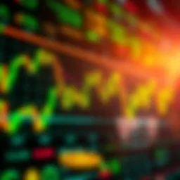 A vibrant cryptocurrency chart displaying market fluctuations