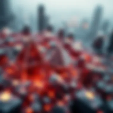 Digital Art and Blockchain Integration An abstract representation of digital art intertwined with blockchain technology