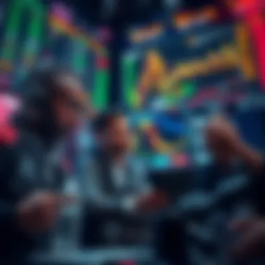 A group of diverse traders analyzing market trends