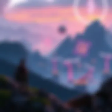 Future Trends in Player Tokens Futuristic landscape depicting emerging trends in player tokens and cryptocurrency.