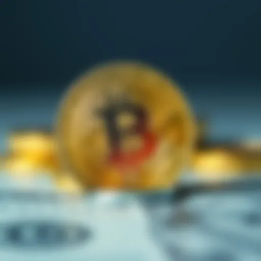 Abstract representation of cryptocurrency valuation against the dollar