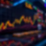 A dynamic cryptocurrency trading chart showcasing fluctuations in price