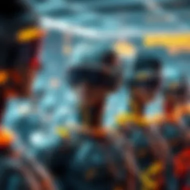 Futuristic Avatars in Virtual Realms A futuristic depiction of a virtual world showcasing avatars with unique NFT profile pictures.